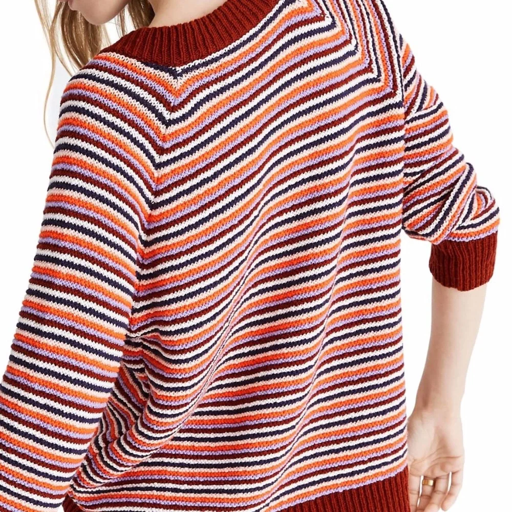 NWT $88 Madewell Arden Striped V-Neck CROPPED Sweater in sizes XS or XXS!